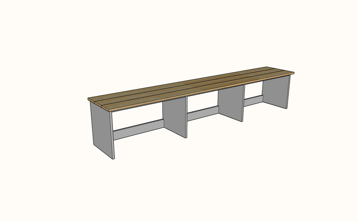 Frameless Open Bottom Mudroom Bench Shelf Help